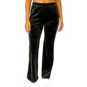 Womens Dark Blue Velour Pants Straight Leg Fall Lounge Casual Velvet Cozy Sz S